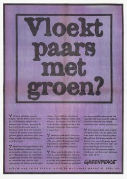 'Vloekt paars met groen?' advertentie Greenpeace